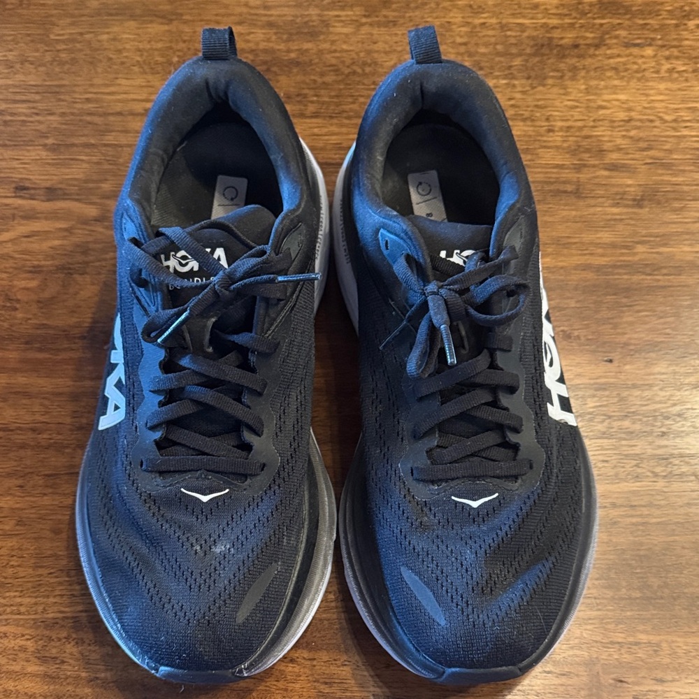 Hoka Black Running Shoes with White Details